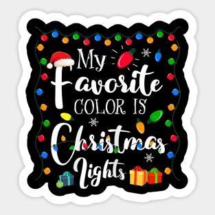 my favorite color is christmas lights Sticker